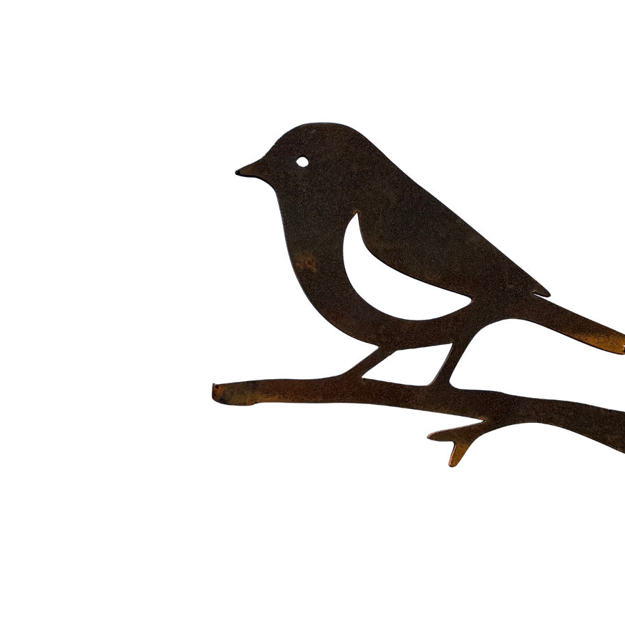 Tuinvorm RUDZIK – vogel op tak van cortenstaal, boomdecoratie