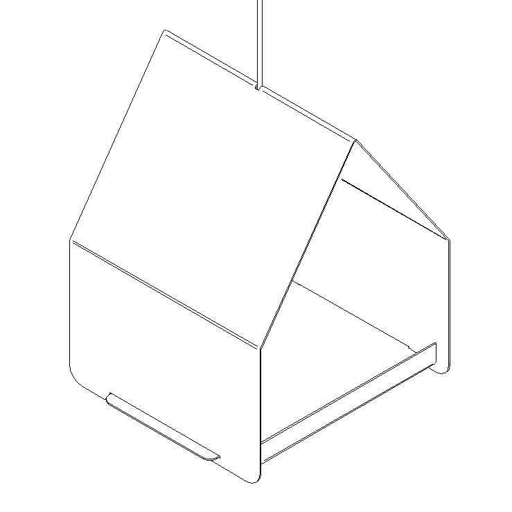 Hangend vogelvoederhuis HAVEN van cortenstaal met RVS haak, roestkleurig design voor tuin of balkon